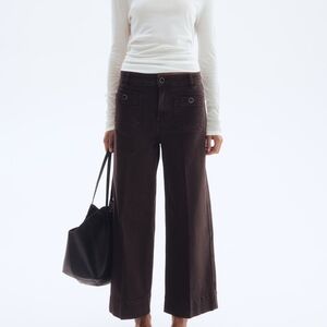 H&M Wide Leg Flare Jeans in Dark Brown